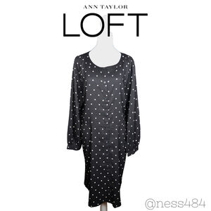 Women's NWT Loft Black White Polka Dot Dress 20W